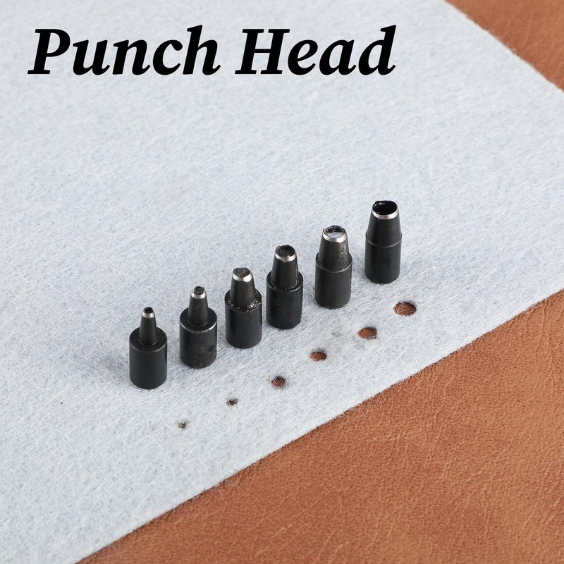 Leather Hole Punching Tool Belt Hole Puncher with 6 Tips