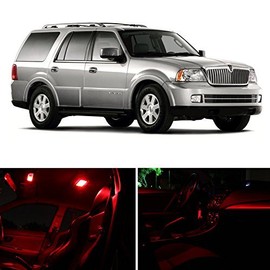 LEDpartsNow Interior LED Lights Replacement for Lincoln NAVIGATOR 2000-2006 RED Accessories Package Kit (6 Pieces)