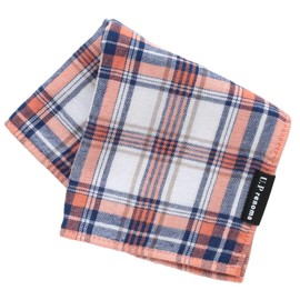 U.P renoma 001012-0002-03 Gauze Front Gauze Cloth Back Towel Handkerchief Parisian Check (White) Gentleman Men's Towel, Hand Towel, Approx. 9.8 inches (25 cm)