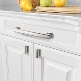 Asidrama 6 Pack 7.5 Inch(192mm) Brushed Satin Nickel Kitchen Cabinet Handles, Cabinet Pulls Kitchen Cabinet Hardware for Cupboard Drawer Pulls