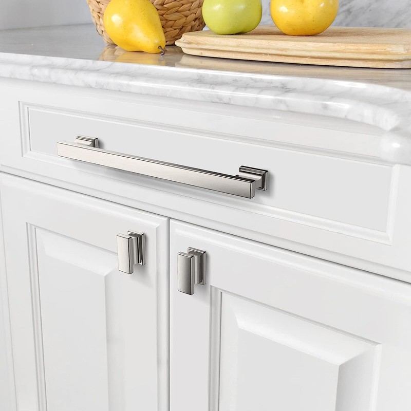 Asidrama 6 Pack 7.5 Inch(192mm) Brushed Satin Nickel Kitchen Cabinet