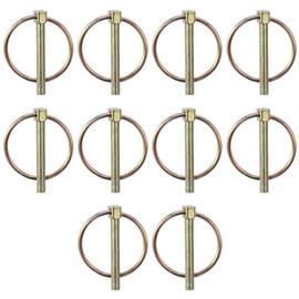 SHUATI 10Pcs Disconnect Snap Pin, 1/5" x 1-3/5" Boat Lynch Pin, 3 Point Tractor Pins, Ring Coupler Latch, L-Pins Clips for Tractor, Trailers