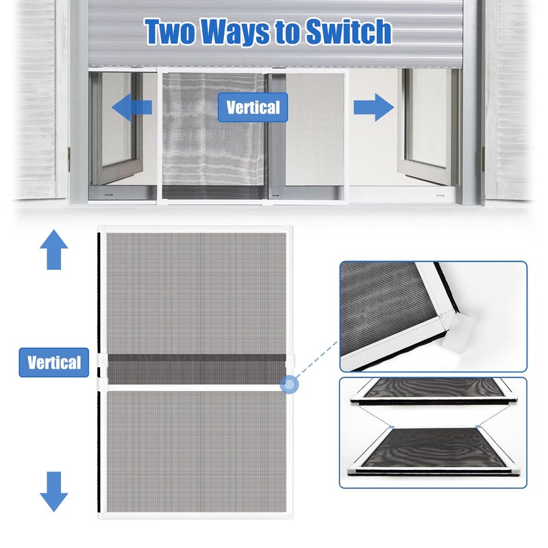 6 Pack Expandable Window Screen, 2 Way Sliding Adjustable Window