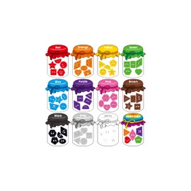 12 Pieces Magnetic Color Sorting Toys, 60 Color & Shape Magnets, Early Educational Sorting Set for Refrigerator Whiteboard Baby Toddlers Kids