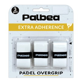 Palbea Padel Grip Tape - Pack of 3 - Extra Sticky - White - High Sweat Absorption - Non-Slip Padel Tennis Overgrip - Soft Surface - Specially Designed for Padel Racquets