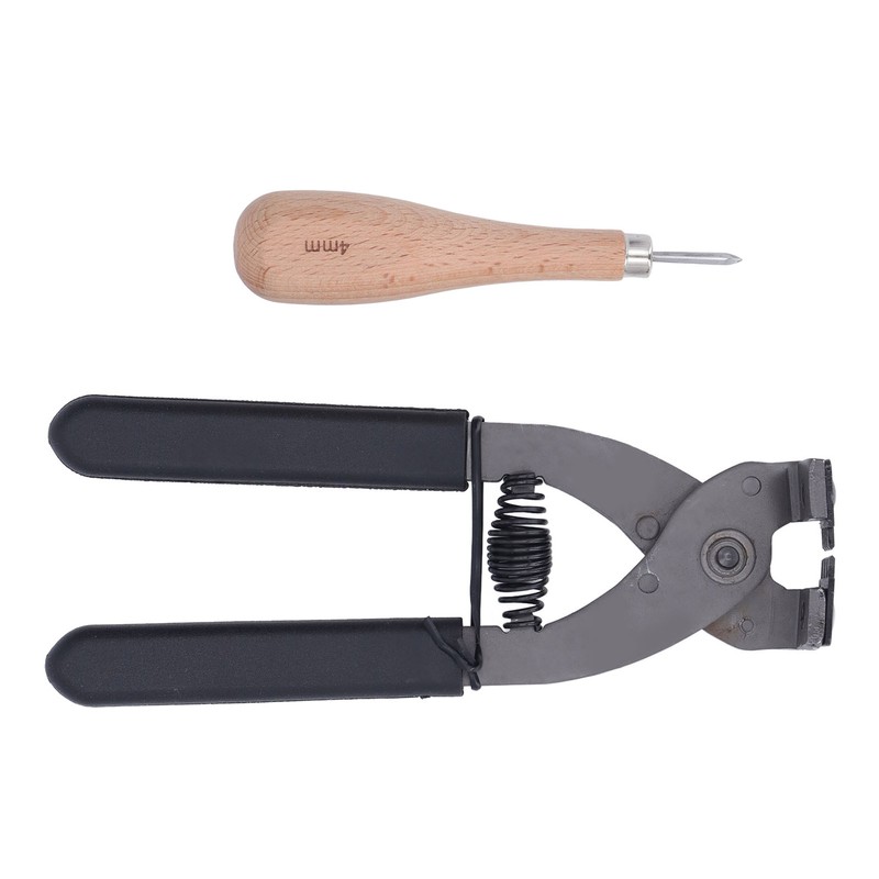 Leather Silent Pliers Diamond Awl Black Handle 4mm 4 Teeth
