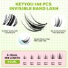 KEYYOU Fairy Lash Clusters Manga Lash Extension D Curl 144Pcs