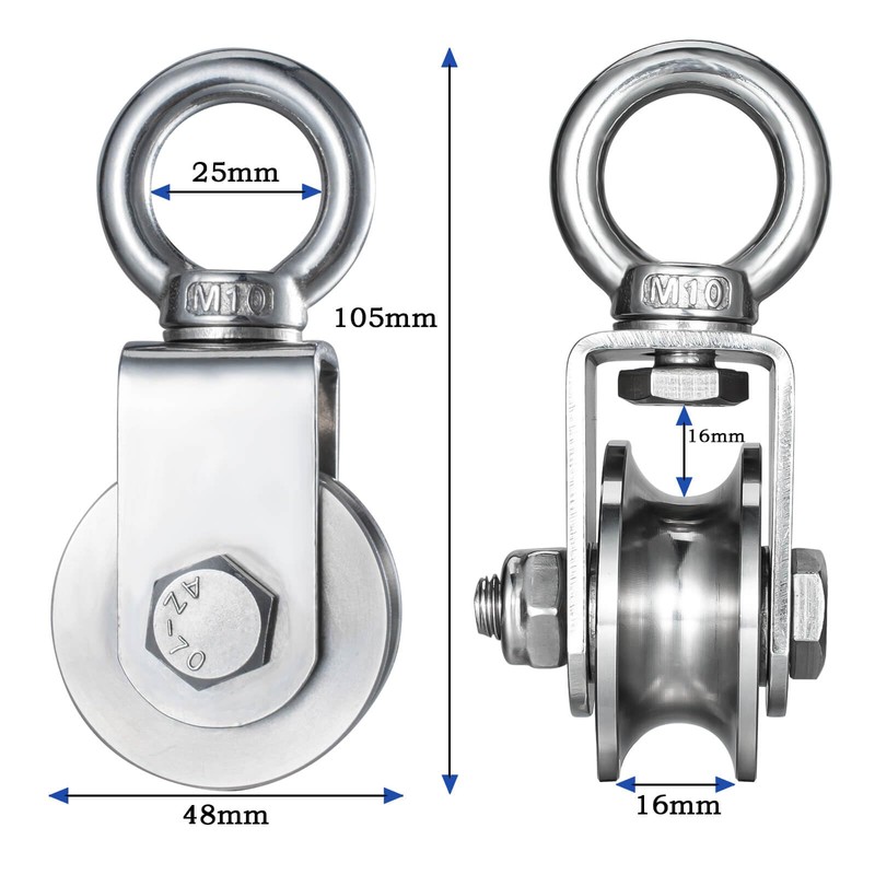 Pulley Wheel with 2 Bearing, Cable Pully Block Heavy Duty