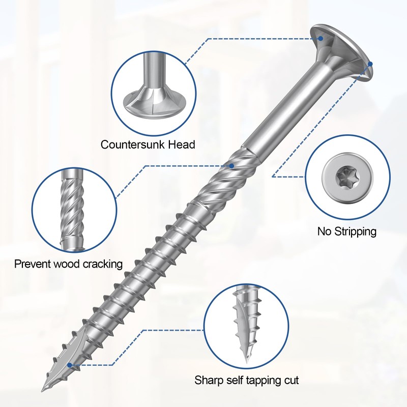#10 x 4 Stainless Steel Deck Screws, 150Pcs Deck Screws