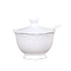 Chic Antique Sugar Pot Provence Sugar Bowl with Spoon White