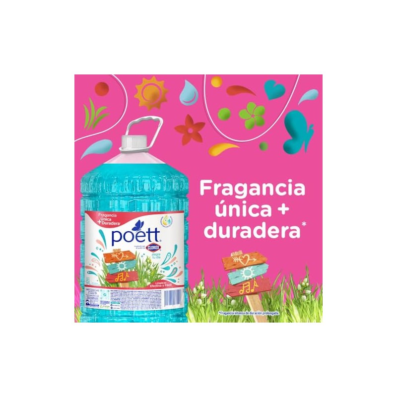 Limpiador Multiusos Aromatizante Poett Alegra tu Día 9 L
