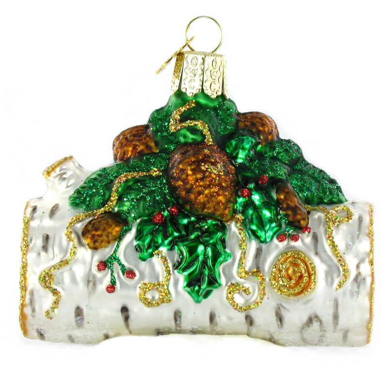 Old World Christmas Yule Log Glass Blown Ornament for Christmas