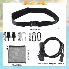 Cintura da Nuoto per Adulti, FainFun 2.5~7.5M Cintura per Piscina, Cintura Allenamento Nuoto, Resistenza, Galleggiante per Piscina Adulto, per Allenamento di Velocità