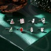 ZS 8Pcs 20G Stainless Steel Christmas Nose Screws Rings, Christmas