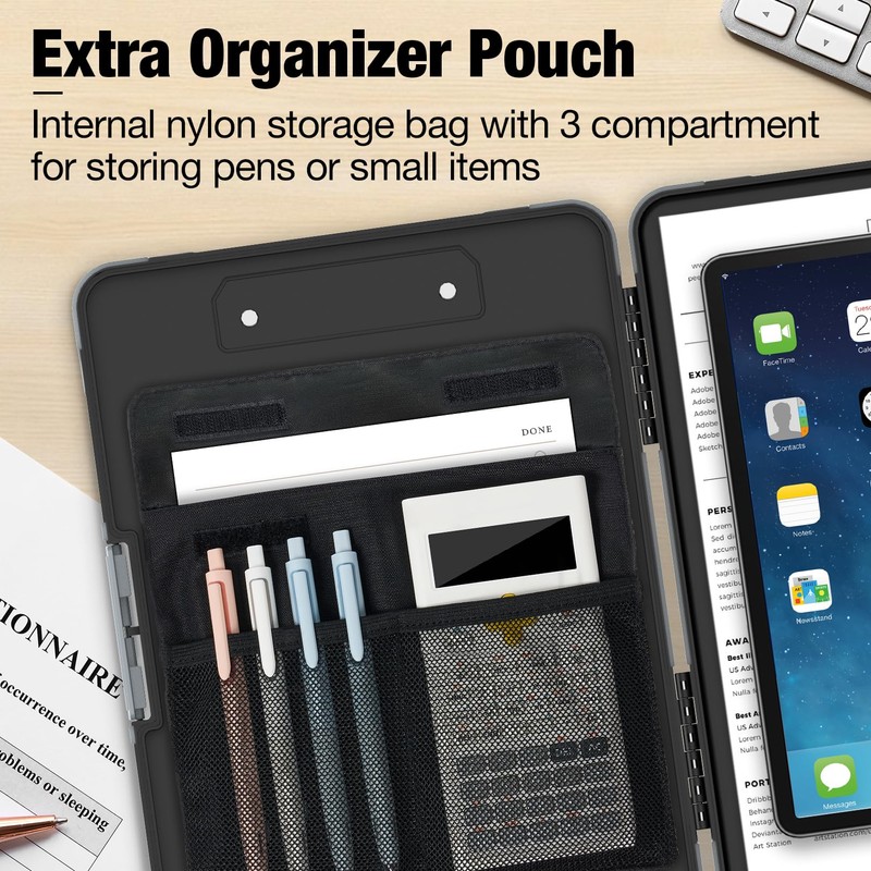 Sooez Toughest Clipboard with Storage, Internal Pen Pouch Included, Letter/