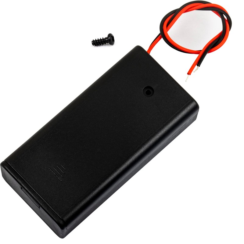 whiteeeen 2pcs 2 AA Battery Box Case with Switch Cover