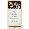 Nostalgic Art 84026 CityStyle Berlin Bear Sign Notepad, Brown, 10 x 20 CM