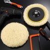 Tallew 6 Pcs 6 Inch Wool Buffing Polishing Pads Hook
