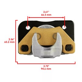 Caltric Rear Left Brake Caliper W/Pads For Arctic Cat Wildcat Sport 700 2015-2017