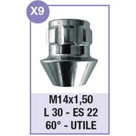 Cora 000108046 Anti-Theft Nut for Wheel, Set of 4