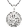 KRKC&CO Mens Coin Pendant Necklace, St. Christopher Stainless Steel Chain