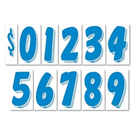EZ Line Vinyl Decals for Cars Windshield Large Number Stickers 13 Dozen Pro Pack Dealer Supplies (Blue/White)