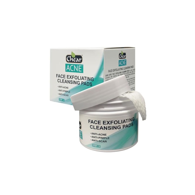 Chear Acne Face Exfoliating Cleansing Pads Wipes (55pc) 100g -