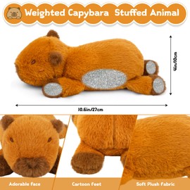Leokawin Weighted Capybara Plush,10 Inch Weighted Stuffed Animals for Kids,Cute Stuffed Animal Capybara Plush Pillow,Soft Small Capybara Weighted Plushie Toys Gifts for Kids Boys Girls