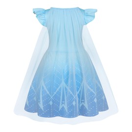 AmzBarley Kids Elsa Costume Princess Snow Dress up Clothes Queen Fancy Dresses Cosplay Birthday Party Dress with Cape 2-3T