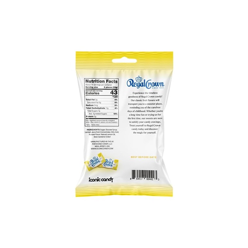 Regal Crown Sour Lemon Hard Candy | Old Fashioned Sour