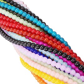 RUBYCA 1 Strand 4MM Jade Imitation Round Painted Coated Glass Beads DIY Jewelry Making Mix Colors