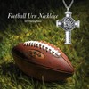 PROESS American Football Cross Urn Necklace for Ashes Sterling Silver