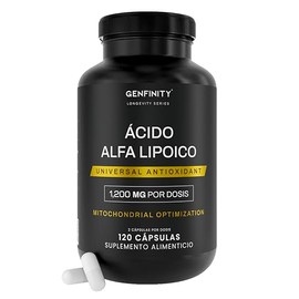 GENFINITY - Ácido Alfa Lipoico (ALA) 1,200 mg por Dosis, 120 Cápsulas, Pureza ≥98% Grado Clínico, Suplemento Alimenticio - Top Quality