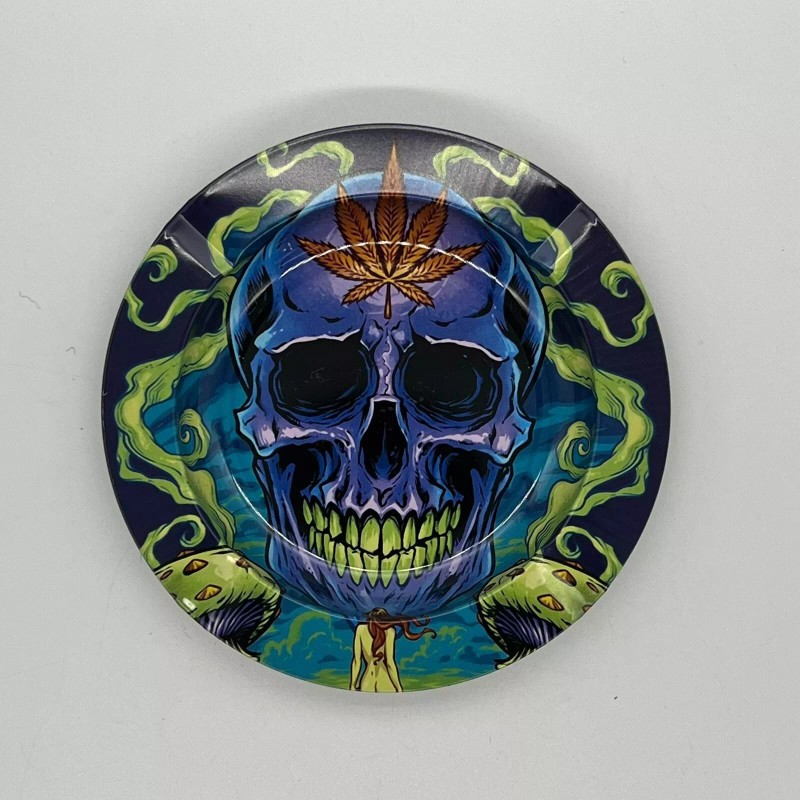 Decorative plate skull Printed Game Table Side Table metal plate