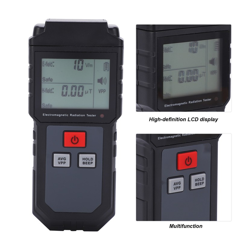 ET825 1V/m1999V/m 0.01μT99.99μT Electromagnetic Radiation Tester HighAccuracy LCD Radiation Detector