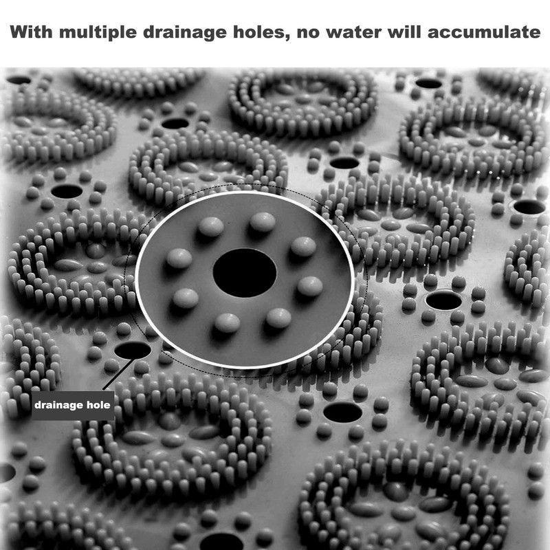 Round Shower Mat, Round Non-Slip Bath Mat With Suction Cup,