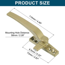 uxcell 2Pcs Casement Window Locking Handle, Zinc Alloy Locking Handle Grasp Grip Left and Right Hand for Windows, Champagne Color