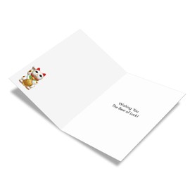 NobleWorks, Lots of Luck - Cute Good Luck Card with Envelope - Cat Figurine, Lucky Stationery Card C7357GLG