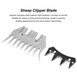 Sheep Clipper Replacement Blade, High Hardness Stainless Steel Sheep Clippers Blade Cutting Shearing Cutter Replacement(9 Tooth Curved Blade (+ Swing Blade))