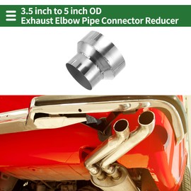 X AUTOHAUX 3.5"OD to 5"OD Mandrel Exhaust Bend Elbow Concentric Reducer T304 Stainless Steel Pipe Adapter 4 Inch Length Silver Tone