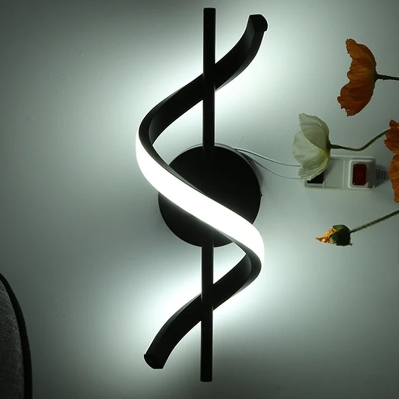 LED Wall Sconce Lighting 18W 3000K Warm White Modern Spiral