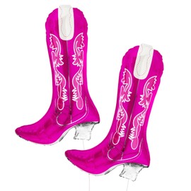2pcs Cowgirl Cowboy Country Western Boot Foil Balloons Yeehaw