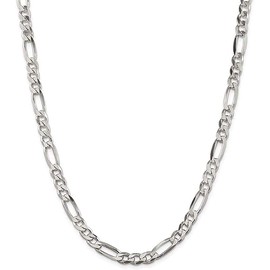 Savlano 925 Sterling Silver 5.5mm Italian Solid Figaro Link Chain Necklace Comes With a Gift Box for Men & Women - Made in Italy