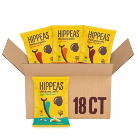 Hippeas Vegan Chickpea Puff Snacks Variety Pack 18 Count 0.8oz Healthy Crunch...