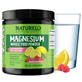 NATURELO- “Polvo de Magnesio Polvo de Magnesio Calma de Alimentos Enteros con Quinua, Coliflor y Linaza para Stres