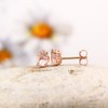 Solid 14k Rose Gold Morganite Fleur-de-lis Stud Earrings (6x4mm Oval)