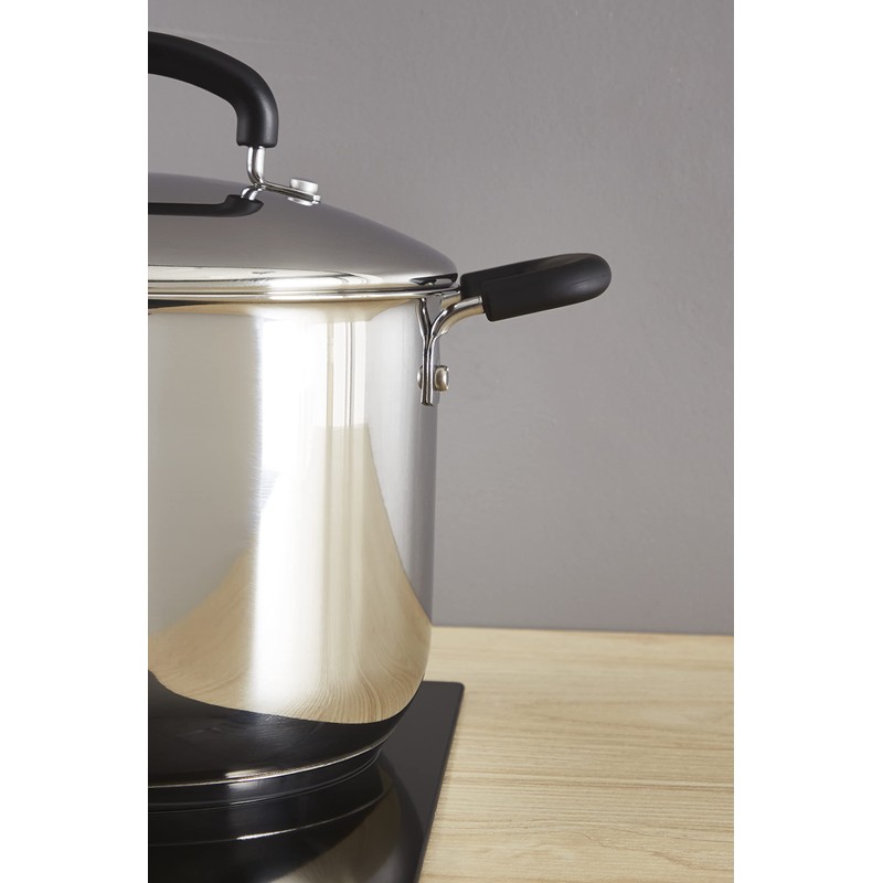 Lagostina Practical lid made of 18/10 stainless steel, grey and