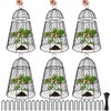 6 Pcs Garden Cloches for Plants, Metal Extra Large Chicken
