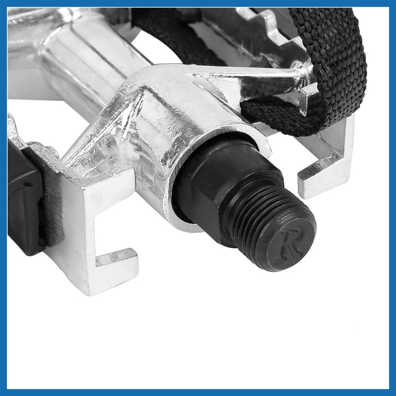 A ABSOPRO Pair Bicycle Pedals with Toe Clip Foot Strap
