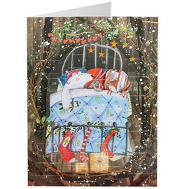 Christmas Card Advent Calendar with Red Envelope - Night Before Christmas by artist Sarah Curedale 9282